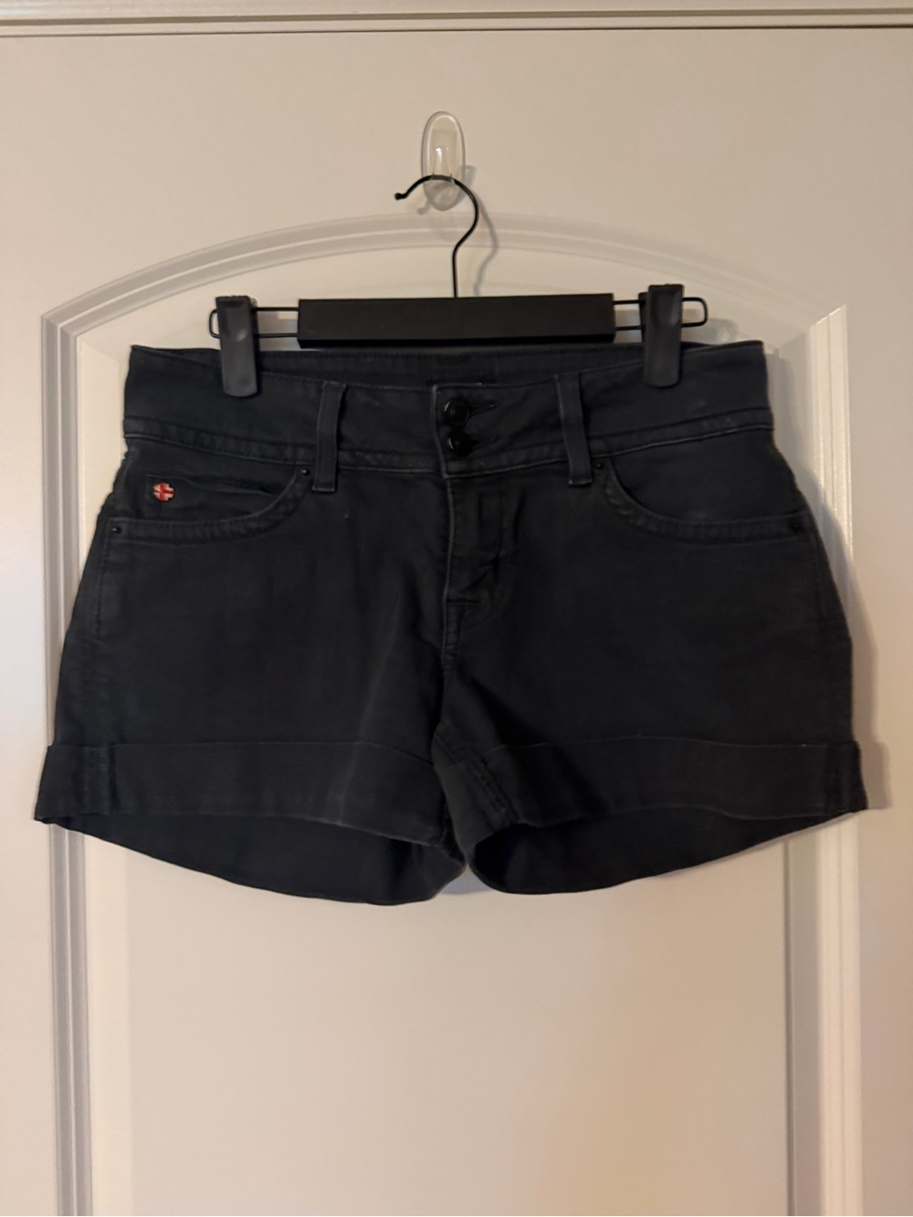 Hudson Jeans Dark Indigo Cuffed Denim Ruby Shorts